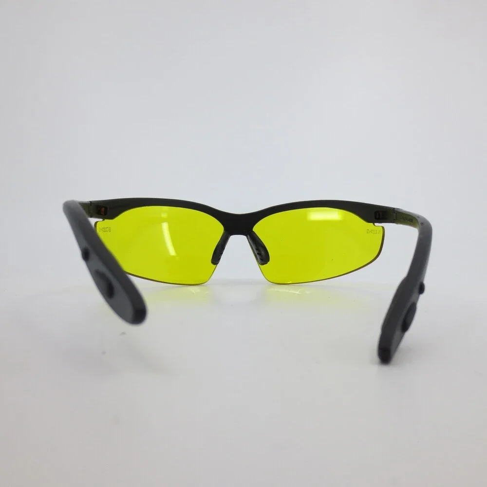 Z87-2 Safety Glasses Yellow Lens Wrap Around Black Frame 120mm Taiwan 31588